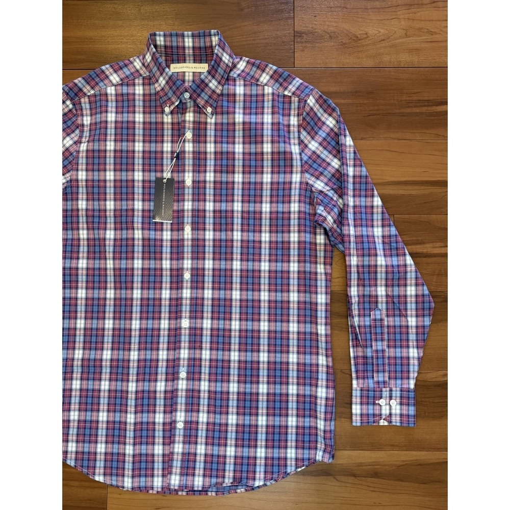 Holderness Bourne Shirt Plaid The Andrews Stretch Button Down NWT Men's Size XL - Picture 7 of 16